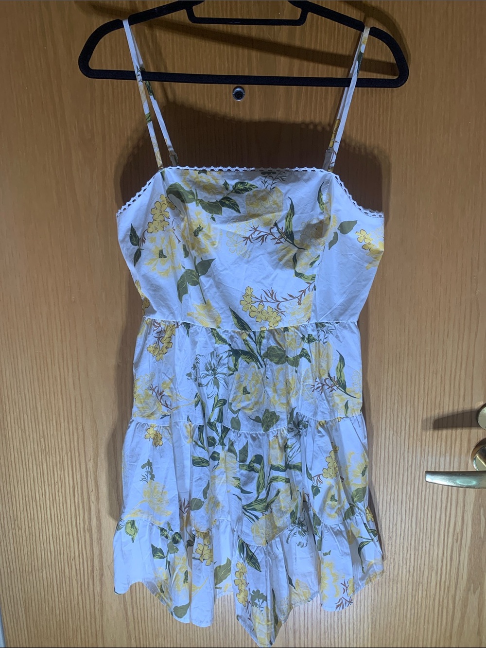 New! BB Dakota White Floral 100% Cotton Sundress w/ Yellow & Green Print- Size 6